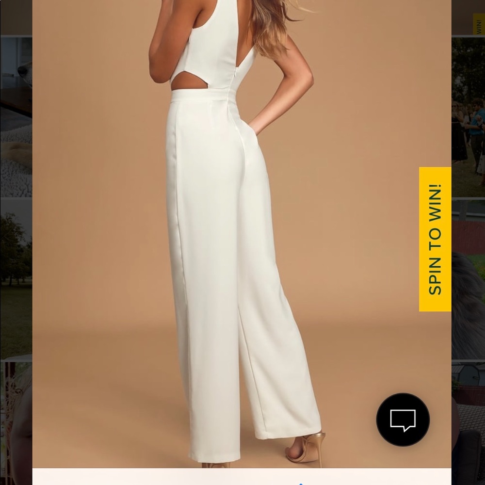 White cutout jumpsuit